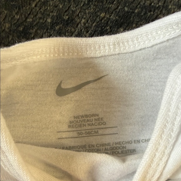 Nike White 'Just Do It' Top with Striped Pants - Picture 2 of 2